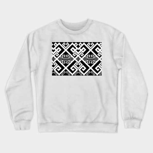 black and white pattern Crewneck Sweatshirt by noke pattern